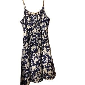 #TheDrop Dress Womens 4X Navy & White Floral Tiered Maxi Sundress NWT Plus